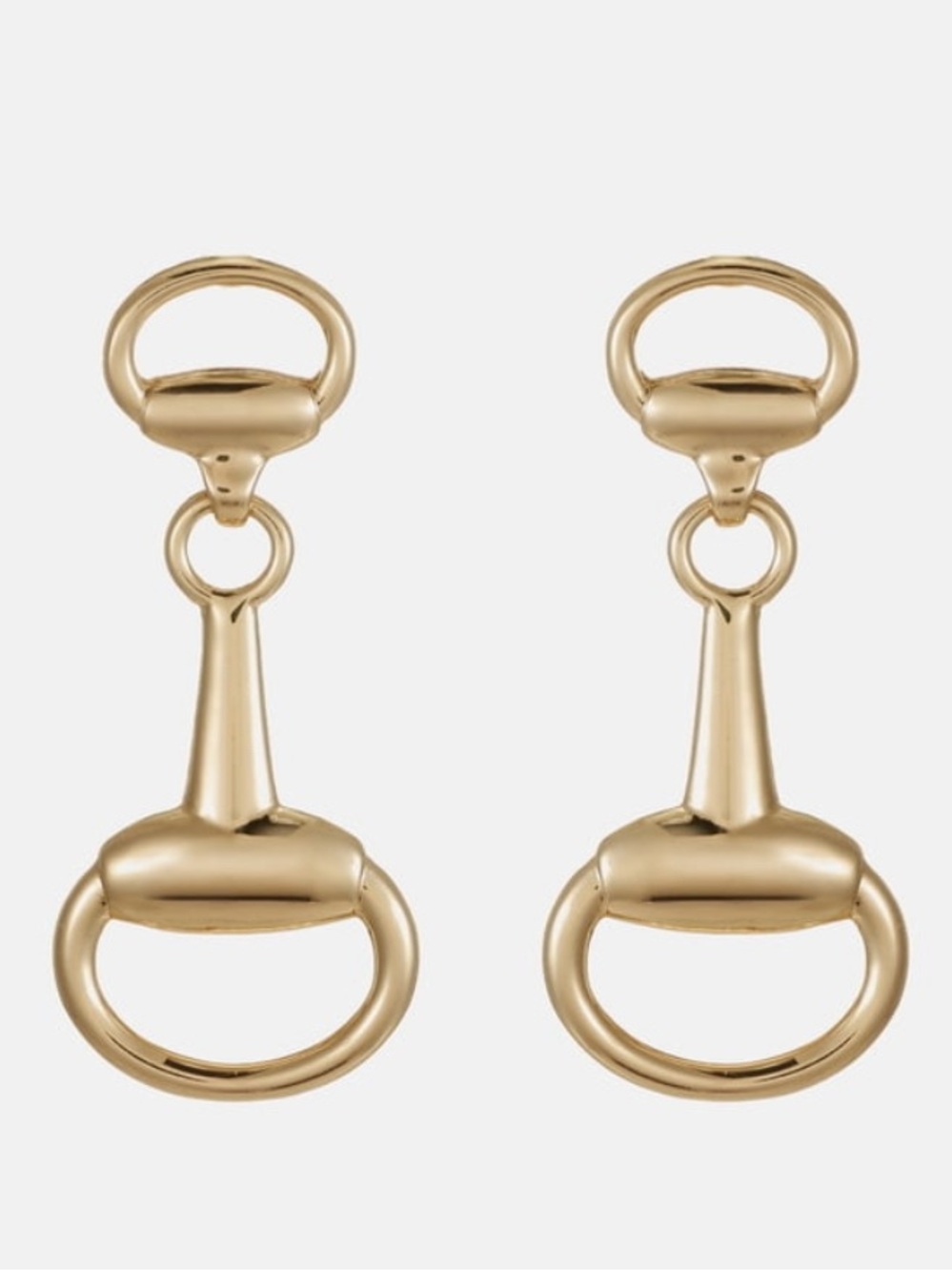 Gold-Tone Horsebit Drop Earrings - Elegant Women’s Jewelry Equestrian Horse Bit